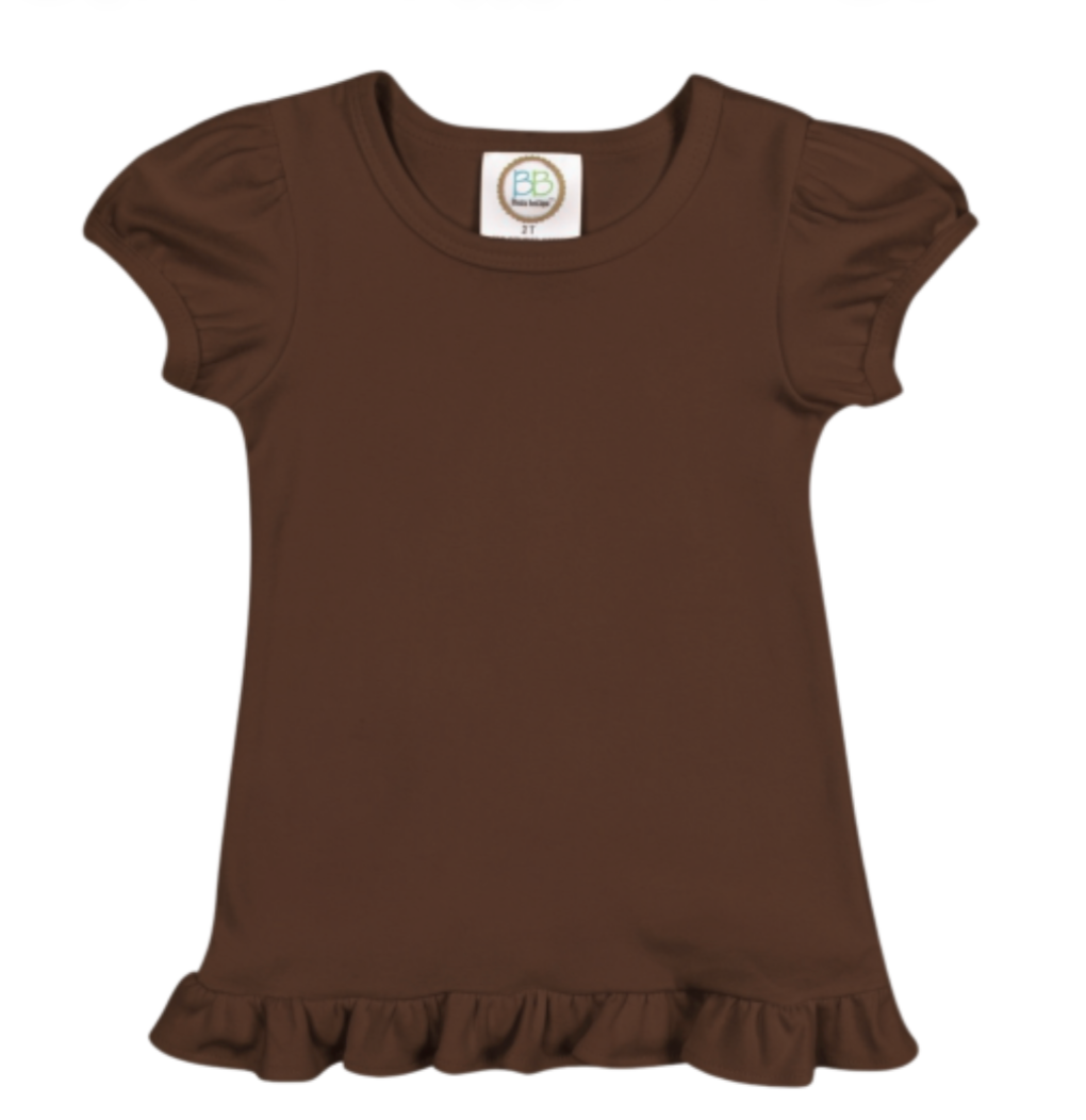Girls Custom Ruffle Short Sleeve Tshirt