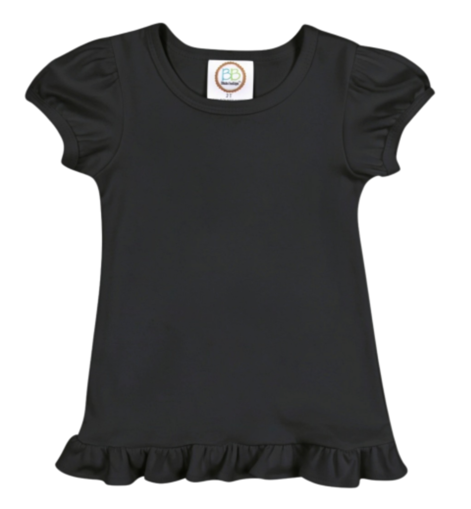 Girls Custom Ruffle Short Sleeve Tshirt