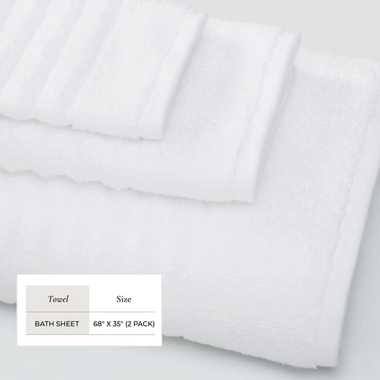 Cotton Ribbed 2 Bath Sheets